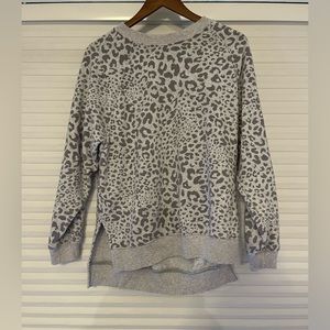 Cheetah print crew neck